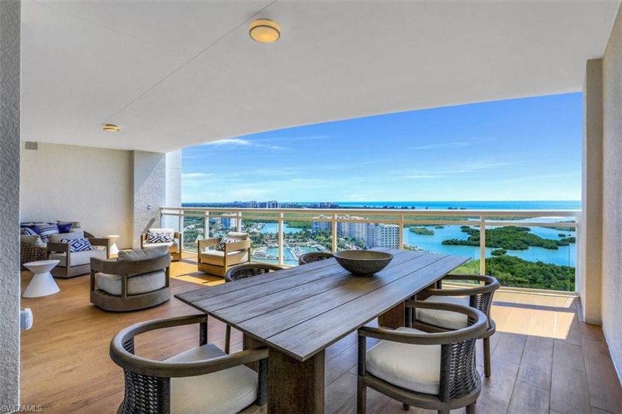 Experience effortless and flawless living in this luxury high-rise. Kalea Bay is situated along the sparkling waters of Turkey Bay and the Gulf of Mexico. An expansive open lanai with glass railings offer breathtaking sunsets and unobstructed panoramic views. The private entry elevator foyer opens to an elegant living space, featuring an open kitchen outfitted with Wolf and Subzero appliances, wood floors and quartz countertops. The expansive 3 bed plus den, 3.5 bath floor plan, features interiors with the finest material and fixtures. Head up to the rooftop pool deck and fitness room or out to the on-site Club at Kalea Bay with three separate pool areas, an outdoor bar, tennis and pickle-ball courts, and a fully-equipped exercise room. Casual bistro and gourmet restaurant and 12 guest cottages complete the luxury resort lifestyle.