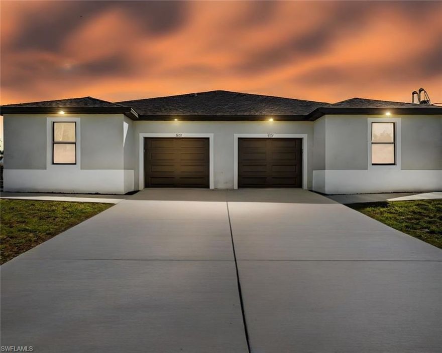 $10k TOWARDS CLOSING COST ESTIMATED FOR COMPLETION IN MARCH 2026, offers a RARE OPPORTUNITY to own a MODERN, INCOME-PRODUCING PROPERTY in a HIGHLY DESIRABLE LOCATION. PRICED TO SELL and featuring a SELLER INCENTIVE OF UP TO $10,000 TOWARD CLOSING COSTS, this property combines VALUE, QUALITY CRAFTSMANSHIP, and STRONG INVESTMENT POTENTIAL.

Each side of the duplex has been thoughtfully designed with TWO SPACIOUS BEDROOMS PLUS A DEN, SOARING HIGH CEILINGS, and SLEEK CONTEMPORARY FINISHES that create an OPEN AND INVITING ATMOSPHERE. The MODERN LAYOUT maximizes FUNCTIONALITY while maintaining a sense of LUXURY, making the space ideal for both HOMEOWNERS AND TENANTS. PRIVATE GARAGES FOR EACH UNIT provide added CONVENIENCE AND SECURITY, enhancing everyday living.

Situated on a CANAL-BACKED LOT, the property offers INCREASED PRIVACY along with PEACEFUL WATER VIEWS, creating a TRANQUIL SETTING that sets it apart from typical duplex offerings. This NATURAL BACKDROP adds both LIFESTYLE APPEAL and LONG-TERM VALUE, making the property especially attractive in today’s market.

Whether you are an OWNER-OCCUPANT looking to LIVE IN ONE UNIT WHILE GENERATING RENTAL INCOME, or an INVESTOR seeking a TURNKEY ADDITION TO YOUR PORTFOLIO, this duplex delivers EXCEPTIONAL FLEXIBILITY and STRONG INCOME POTENTIAL. NEW CONSTRUCTION means LOWER MAINTENANCE COSTS, MODERN EFFICIENCY, and HIGH RENTAL DEMAND, all contributing to a SOLID LONG-TERM INVESTMENT.

With its PRIME LOCATION, THOUGHTFUL DESIGN, MODERN FEATURES, and BUYER INCENTIVES, this CANAL-FRONT DUPLEX is a STANDOUT OPPORTUNITY that truly CHECKS ALL THE BOXES. OPPORTUNITIES LIKE THIS ARE RARE—secure your investment now before completion.