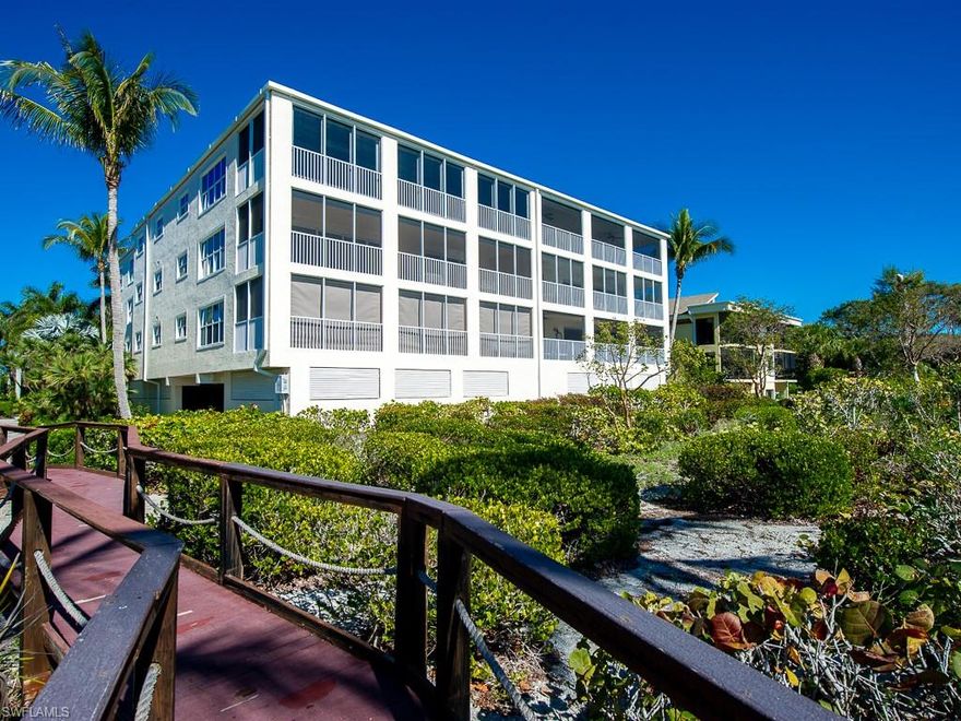 Don’t miss this rare opportunity to own a stunning 3BR/3.5BA condominium overlooking the Gulf of Mexico. This impressive complex boasts an address on highly sought-after W Gulf Dr. Comprised of only 12 units, Sedgemoor offers peace and tranquility steps from the Gulf. This unit has over 3300 sq ft of living space with an airy foyer that leads to the open floorplan with expansive and breathtaking views of the Gulf. The living room sliders open onto the spacious lanai which is the perfect place to entertain with multiple seating areas and a wet bar. The chef’s kitchen has been updated with quartz counters and new appliances. The luxurious primary suite has sliders leading to the lanai and a generous bathroom with tub and separate shower. Each guest room offers ensuite bathrooms. There is a home office that affords the convenience of working remotely. Added amenities include impact windows, plantation shutters, 2 private covered parking spaces, and ground level storage.