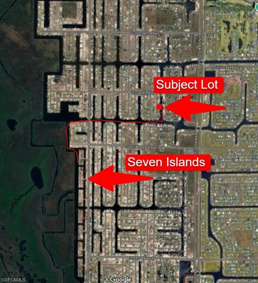 Imagine building your dream pool home with a boat dock and spending every morning enjoying your coffee with a stunning sunrise view over your 125+ foot Gulf-access canal! Experience premium Florida waterfront living at its finest. Set sail on your oversized boat for a day on the open water, just a short 3-mile journey away. Make a pit stop at the expansive, 48-acre Seven Islands Project (Gulf Gateway Resort & Marina Village) marina for breakfast at your favorite restaurant or hotel, then spend the day fishing and riding the waves. With an impressive 10-foot clearance, your single bridge to the Gulf of America offers one of the largest clearances in Cape Coral. This prime location is just a few blocks off the newly expanded Burnt Store Rd, providing a direct link to I-75, and is conveniently near shopping and several restaurants, not to mention the upcoming entertainment Mecca, Gulf Gateway Resort & Marina Village. Don't miss the chance to own the land for your dream home in the highly desirable Unit 60 area of Northwestern Cape Coral!