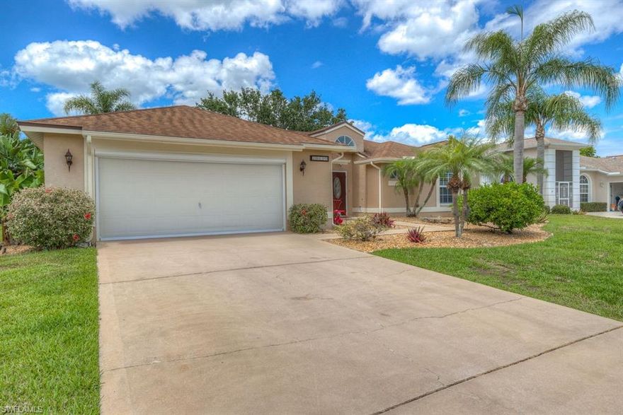 Look no further! Even the most discerning Buyer will love this beauty! Wow...totally renovated 3 bedroom 2 bath 2 car garage salt water pool home with wonderful views of the golf course and lake. Neutral and tasteful this home offers updates throughout including beautiful wood laminate flooring, fresh paint, both bathrooms are upgraded as is the kitchen featuring lovely wood cabinets, tile backsplash, stainless steel appliances and unique cork flooring, high impact windows, golf ball proof screening and SO much more. Enjoy countless hours relaxing or entertaining poolside or unwinding in the spa taking in the peaceful sunset views. Villages of Country Creek is a desirable, amenities rich community offering country club living at very low fees. Stay and play here… Golf, tennis courts, pickle ball, new gym, Clubhouse and multiple pools to socialize in this friendly and active community just minutes to all the local attractions our fabulous white sand beaches, Fort Myers airport, Miramar outlet center, Golf Coast Town Center, Coconut Point Mall all the shopping, dining and entertainment. Live the Florida lifestyle to the fullest in your dream home!