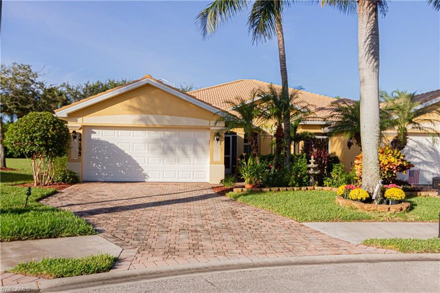 Lovely Furnished 3 bedroom/2 bath attached Villa situated on a Cul de sac in the gated community of Reflection Lakes.  Features include a split 3 Bedrooms and 2 Bath floorplan for ultimate privacy, a Great room with dining area, screened Lanai, Breakfast Bar, eat in Kitchen and a 2 car garage with paver driveway.  Lawn, land and irrigation water included.   Just unpack your bags and move right in.   Located close to shops, restaurants, and Marco Island.