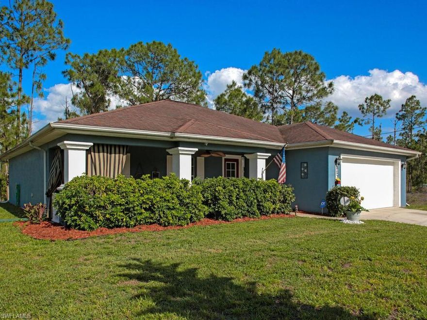 Great opportunity in Lehigh Acres for a single family home. The home offers 3 bedrooms plus a den, 2 bathrooms, 2 car garage, and laundry room inside the residence. The split floor plan provides privacy for you and your guest. This home offers updated appliances, impact windows, sprinklers system, multi room audio hook up, pest tubes installed, 16 seer AC system, and on demand water heater. The owner will also be leaving the new buyer the generator that can power the AC. Schedule your showing today!