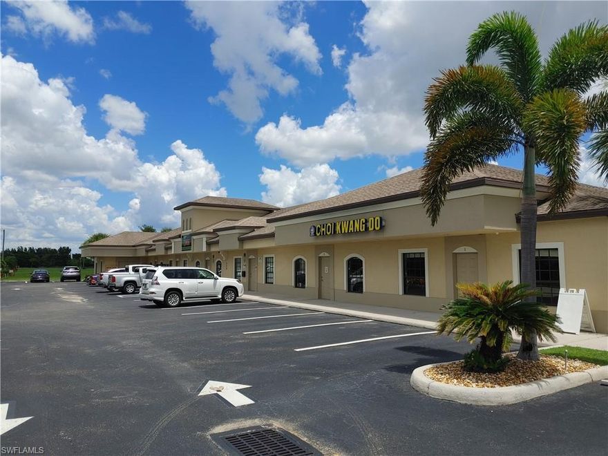 AVAILABLE on January 1st - This unit has been leased on a short term temporary basis to a non profit gift donation drop off zone. A well maintained office building and just one block south from Pine Island Road behind Bonefish Grill. This multi-tenant building is in a convenient location with easy access from Skyline, Chiquita and SR 78. The last remaining space available consists of 1,800 sf, has an ADA compliant restroom, windows facing the street and an open floor plan. Feel free to call or email with any questions. Thanks