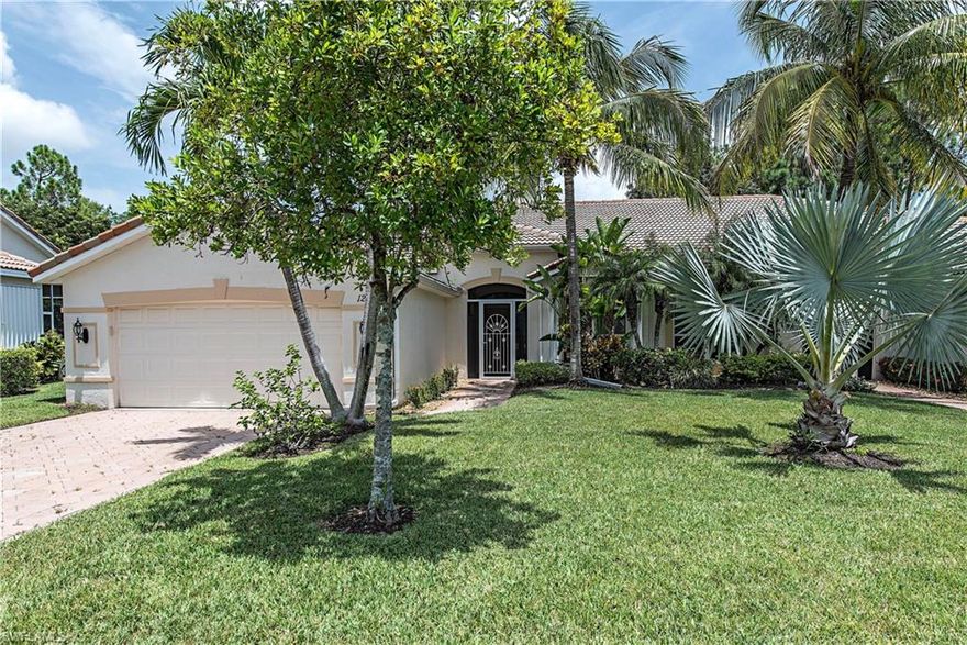 V.2546 - Lovely villa that feels like a single family home. Upgraded wood cabinets, stainless steel appliances and granite counter tops adds brilliance to an already bright kitchen with breakfast nook. Open feeling enhanced by volume ceiling and lots of light from the many windows. Large master bedroom with lovely wood floor, double sinks, and 2 closets. Den has new wood floor as well. Large lanai with pool backs up to preserve to provide a very private setting. Electric and manual storm shutters makes it an easy home to leave. One of the few homes in Glen Eagle not required to have a golf membership.