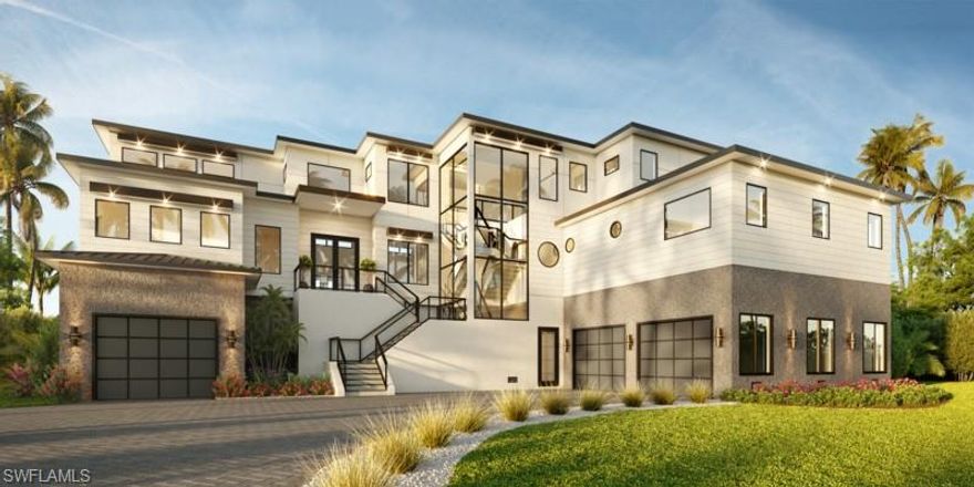 BRAND NEW CONSTRUCTION.  This residence is to be expertly constructed by Daniel Wayne Homes and finished with the industry’s premier materials, delivering exceptional craftsmanship, quality, and longevity. Designed as a sophisticated blend of soft contemporary and transitional architecture, the home showcases clean rectilinear lines, expansive walls of glass are paired with a sleek, low-slope standing-seam roof, crafted from durable .32-gauge painted aluminum for lasting performance and modern appeal. The elevated pool is thoughtfully positioned at the main living level, creating a seamless indoor-to-outdoor transition on a single continuous plane. This exceptional outdoor living space features an integrated spa, a covered outdoor kitchen, and expansive decking—perfectly suited for entertaining or relaxing while enjoying Gulf breezes and sunset views. Upon entry, guests are welcomed by a show-stopping custom wood staircase with elegant railing details, setting the tone for the home’s architectural drama and refined interiors. The main living level offers a stunning great room with expansive living and dining areas, anchored by a palatial, custom-crafted chef’s kitchen.  Designed to impress and perform, the kitchen features double ovens, dual sinks, dual dishwashers, and bespoke cabinetry, complemented by a generous walk-in pantry. The primary suite is also located on this level, offering privacy and comfort, along with an additional private living area ideal for a study, media room, or retreat. Clerestory transom windows along the east wall flood the interior with natural light, enhancing the home’s airy coastal ambiance. The upper level hosts three spacious ensuite guest bedrooms, each designed for comfort and privacy, along with a lounge area that overlooks the main living space below, creating an open yet intimate connection throughout the home.
This exceptional Sanibel Island residence offers a rare combination of architectural distinction, thoughtful design, and an unparalleled beachfront setting—an inspired opportunity to create a truly remarkable coastal legacy.  Set against spectacular Gulf sunsets and surrounded by daily wildlife sightings, this rare beachfront homesite spans an impressive 66,864 square feet with approximately 109 feet of direct waterfront, thoughtful planning maximizes the property’s development, with impervious coverage allowances of up to 25% (16,716 square feet) and total developed area allowances of up to 30% (20,059 square feet) within the predominant E-2 zoning.

The vacant lot can be sold separately for $3,695,000.