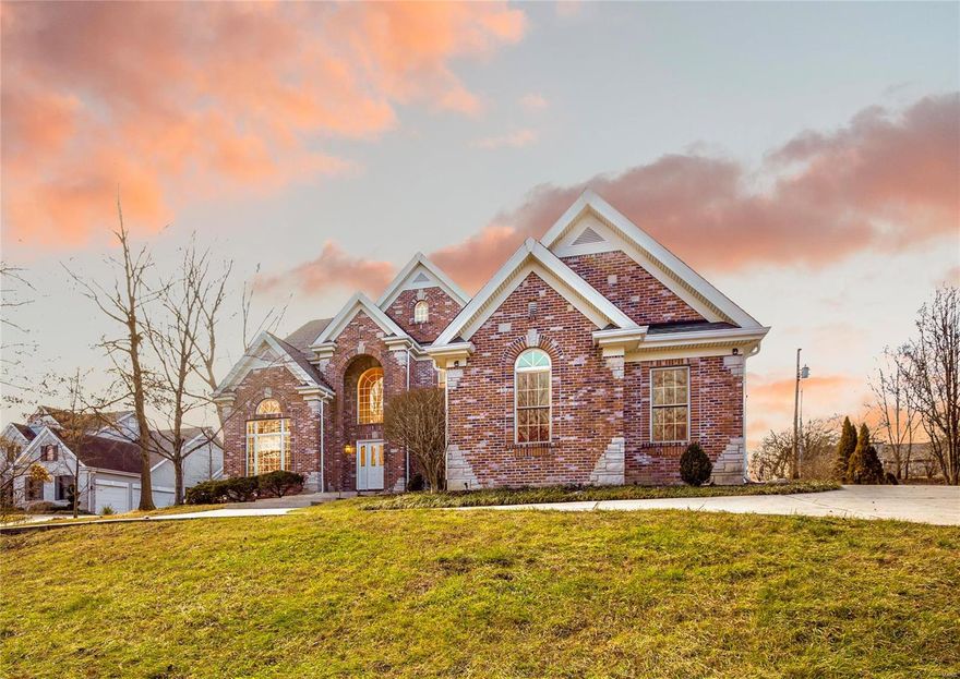 Tucked away in the Ladue School District, this gorgeous brick & stone front, 1.5-story home is sure to impress! Step inside & find a 2-story entry leading into a beautiful office with French doors. Hardwoods on the main level span from room to room, creating an inviting atmosphere for entertaining & daily living. The kitchen features a huge kitchen island, newer dishwasher, refrigerator, Cafe induction cooktop, double ovens, & powerful exhaust fan. Also find ample storage space and a breakfast room with a slider to the patio! The main floor primary suite features a multi-level custom tray ceiling, plus an elegant primary bath with an oversized jetted tub, separate shower, and dual vanities. Upstairs offers 3 bedrooms, 2 full baths and a loft area. Additional highlights include fresh paint and newer carpet on the main and second floor. Need more space? Check out the finished lower level which has another family room, and the fifth bedroom with an egress window.