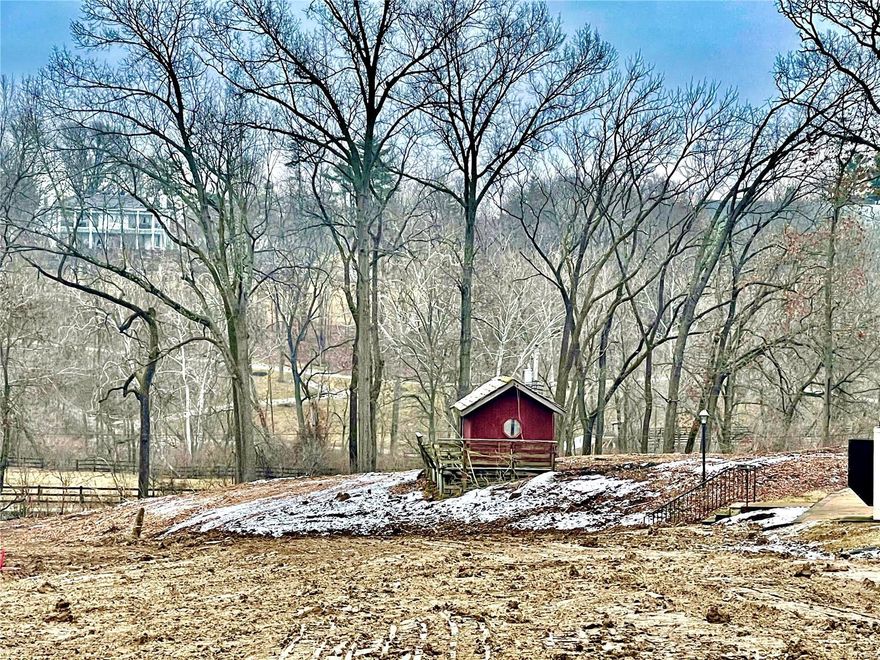 Rare opportunity to purchase a spectacular and very private 3 plus acre lot in Huntleigh.  Site backs to a multi-acre horse property creating incredible views.  Located on the Cul-De-Sac and neighboring a new single family home beginning construction.  New sanitary sewer is approved by MSD.  Lot has been cleared and leveled to create building envelope.  SLAVIN Homes has plans ranging in size from 5500-7700 sq ft. Additional Rooms: Other