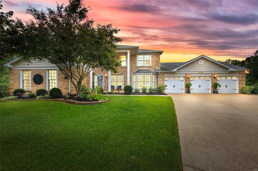 Remarkably stunning, expansive 1 1/2 sty situated on large cul-de-sac lot in prestigious Oakville neighborhood! Impressive curb appeal and huge driveway are the first features you’ll notice. Gorgeous wood floors, office/den featuring French doors, dining room w/ bay window, spacious LR w/ vaulted ceiling, wood beam, & brick fireplace. Chef’s dream kit w/ stylish cabinets, granite tops, custom backsplash, center island, SS appliances, & breakfast room that opens to the 3 seasons room! Main floor master suite is fit for a king & queen featuring a luxurious bth inclusive of tub/sep shower, dual sinks, custom cabinetry, & huge wlk-in closet. 2nd, 3rd & 4th bds all w/ wlk-in closet. Finished LL with huge rec room, fireplace, bar area, office, & full bath. Private yard w/beautiful views, custom patios, screened in porchs, gorgeous landscaping, & inground pool! This home has been meticulously taken care of by the original owners and is the perfect home for family gatherings. Additional Rooms: Sun Room