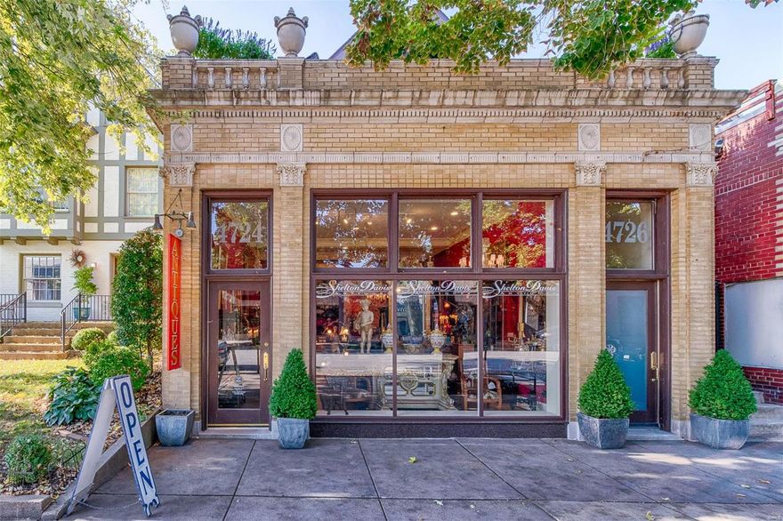 Unique and Stunning Central West End Property offering retail space and a residence like no other! A complete rebuild and new addition in '06-'07 created this complete reproduction of a turn of the century home and retail space that is positively breathtaking. No expense was spared in this rebuild project which now offers all of the amenities and design elements of a luxury home from that period, but with the conveniences of today. Built in 1904 to meet housing demands for the World's Fair, the property consists of 3,203 sf of retail/comm space & 3,327 sf of residential space. Exquisite design combined with the finest materials provides a richness throughout seen in extensive millwork, beautifully carved mantles, ornate coffered ceilings, paneled walls and staircases, a variety of natural stone incl granite and various marbles and more. 3 BR/2.5 BA, delightful rooftop garden, all new major systems with rebuild are separated out to allow for so many possibilities with this property!