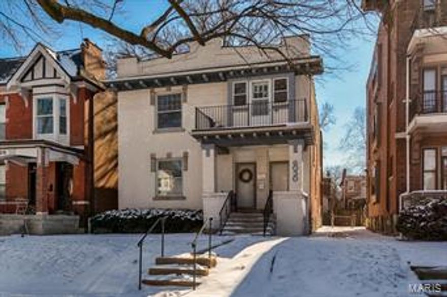 Unique opportunity to purchase a tastefully updated 2-family that is perfect for an owner-occupier or investor. Both units are nearly 1,600 Sq Ft, and feature 3 bedrooms/1 bathroom, separate living & dining rooms, private decks and separate storage areas. The unit on the 1st floor includes a recently renovated kitchen with custom cabinets and granite counter-tops. Building also features a 2 car garage, coin operated laundry and separately metered utilities. Located in close proximity to The Loop, Wash U and Barnes Hospital.