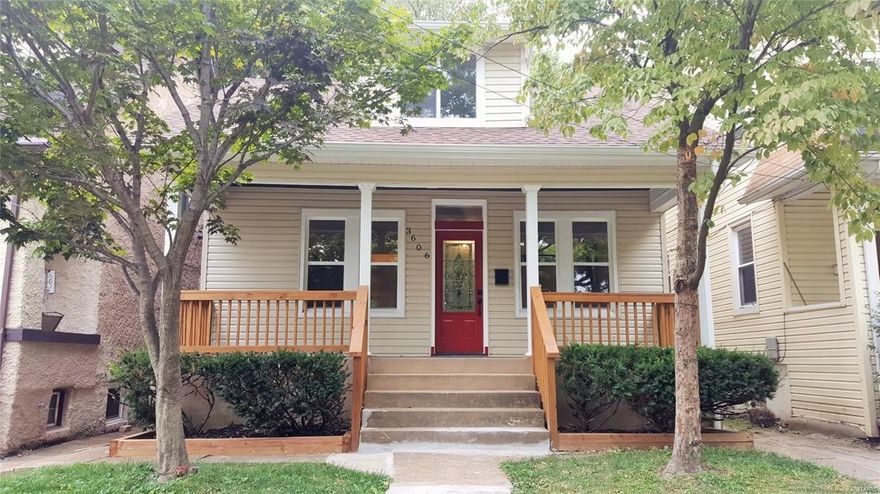 EXTENSIVE REMODELING MOVE-IN READY - Curb appealing w/ NEW SIDING & big sitting porch.  Step inside & see the EXPRESSO COLORED REFINISHED HARDWOOD FLOORS, thick window & door casings.  NEW KITCHEN w/quiet close drawers, GRANITE counter, lots of cabinets, deep sink, NEW APPLIANCES INCLUDING REFRIGERATOR, tile floors & backsplash plus pantry cabinet.  Full bath on main level w/new tub w/subway tile, new commode, sink & tile floors.  Upstairs find another new bathroom w/shower & even convenient washer hookup plus W/D hook-ups in walk-out lower level.  Master bedroom w/BARN-STYLE SLIDING DOOR to walk-in closet. New carpet upstairs & fresh paint throughout. Just some of the updates include: lighting, 6 panel doors, roof, windows, plumbing, main panel, exterior doors & 6x7 covered back sitting deck. Enjoy the tranquil fenced yard w/mature trees & go for strolls on the neighborhood sidewalks.  This MUST SEE home is conveniently located to highways, downtown, conveniences, shopping & schools.