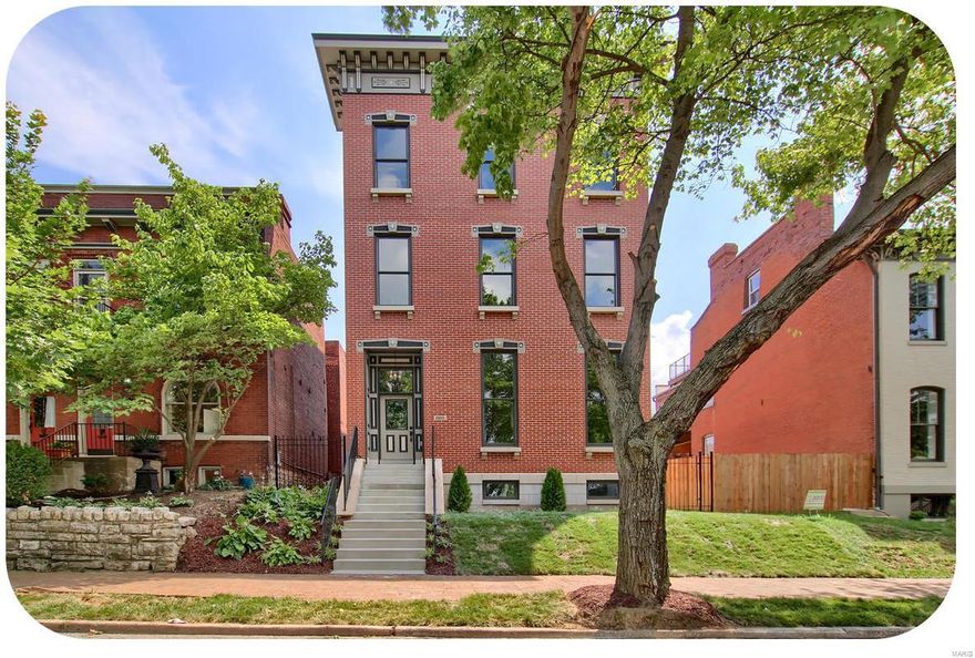 No expense was spared when constructing this new home walking distance from Lafayette Park. The result? A jaw-dropping, solid home you'll be proud to own for generations to come. Terrific open floorplan on the main level; perfect for entertaining. Convenient center island will be the nucleus of the party; surrounded by marble tops, high-end appliances & loads of cabinets. Attached hearth room leads out to the big deck, privacy fenced yard & 2-car garage that still has that "new garage" smell. Second floor boasts a sexy master suite with spa-like bath & double walk-in closets, sweet laundry room with marble tops, two more bedrooms & another full bath. Check out the third floor guest suite with big family room with wet bar, fourth bedroom with its own full bath & rooftop balcony with fireplace. There's even a MIL suite in the professionally finished lower level (second laundry room, too!). All the grace of an old historic home without the upkeep; it's a win-win!