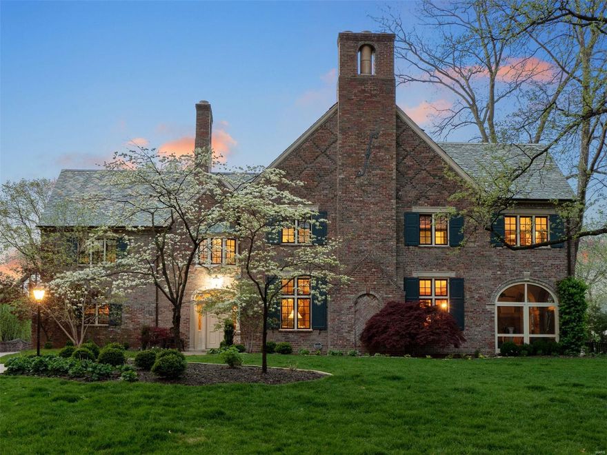 Tremendous site-unseen offer accepted prior to premiere.  Like that status figure you've always idolized, this spectacular Maritz & Young designed residence will captivate you with her distinction and grace. Invitations to her gatherings are rarely declined, as all are curious to get a peak inside. Built on one of the best streets in Clayton and with the scale and grandeur usually reserved for royalty - Windsor or Kennedy alike - only 3 owners have been lucky enough to live here. It's easy to see why she has had a flair for entertaining; a gracious floor plan with terrazzo floors, archways, high ceilings and distinctive architectural detailing.  Dinner parties feel like being a guest at the White House; Austrian crystal chandelier, Zuber ELDORADO wallpaper; and lively conversations. Afterwards enjoy cigars and brandy in the Rathskeller or stroll with your loved ones through the beautifully landscaped backyard.  This family home will not disappoint. Additional Rooms: Wine Cellar