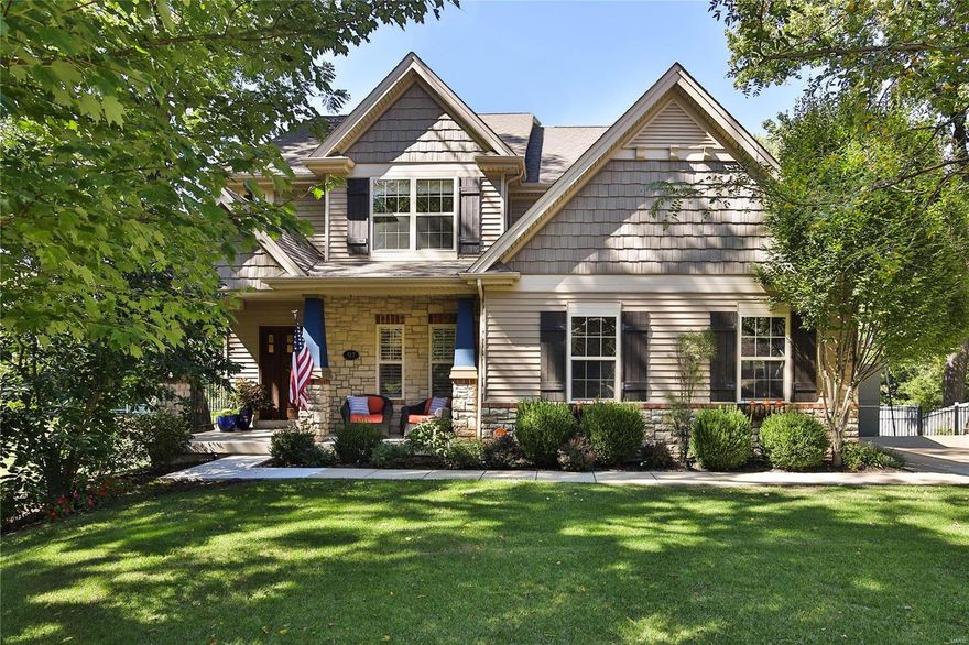 Location, location, location. Wonderful opportunity to own a beautiful property in immaculate condition within walking distance to downtown Webster Groves and adjacent to Larson Park. With over 3600 square feet of living space and an oversized 3-car attached garage, this newer build merges a family-friendly floorplan with craftsman touches. Desirable features include 9-foot ceilings, a gourmet kitchen, board and batten wainscoting, crown molding, job finished wood floors, gas fireplace and walk-out basement. A cedar observation deck overlooks mature landscaping with perennial gardens, an irrigation system, vintage brick patio and firepit. There is ample room with four bedrooms and two baths upstairs, a half bath on the main level, bedroom and bath on the finished lower level. Walk-in closets, practical storage, a Jacuzzi spa and large driveway are added bonuses. Yard is tastefully fenced to create a boundary without obstructing park views. So much to love about 517 Oak Street!