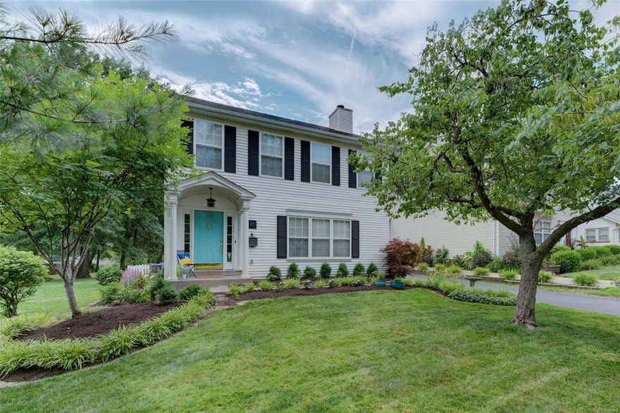 Wonderful 4-bdrm Kirkwood meticulously maintained one-owner home w/many updates, great space inside & out, and tons of charm. This home sits on a private lot w/ perennial gardens, raised garden bed & flagstone patio. Upon entering the living room you're welcomed in the living room w/ hardwood floors, a fireplace & lots of light. The lg. dining room walks into a fabulous gourmet kitchen w/granite counters & island, GE wall ovens & French doors opening to a large Trex deck leading to patio & spacious fenced-in serene backyard. Main floor laundry & 1/2 bath complete the 1st floor. Upstairs, a master suite w/vaulted ceiling & large windows open to updated bath w/gorgeous tub, walk-in shower & 2 natural wood vanities. 3 more bedrooms, hall bath & bonus room w/built-ins, & large window perfect for playroom or office. Spacious finished lower-level features built-ins, recessed lighting & terrific space.  2 car garage, vinyl fence, newer roof & new HVAC systems and walkable to Kirkwood schools.