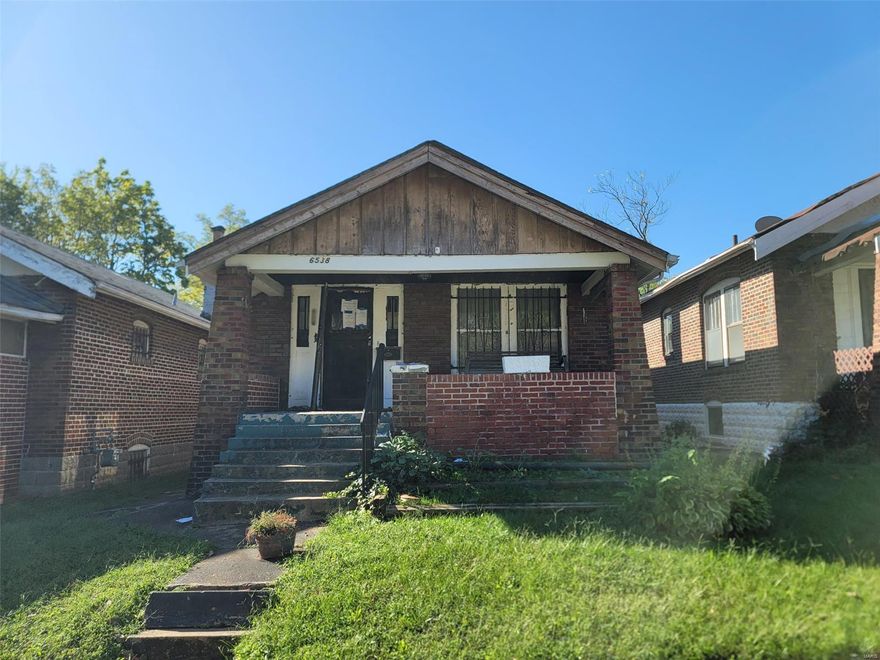 Great investment opportunity! Spacious rooms, great lot, covered front porch, and tons of potential. Home sold as-is.  Seller to do no repairs or provide any inspections. Seller does not guarantee that debris and personal property will be removed before closing.