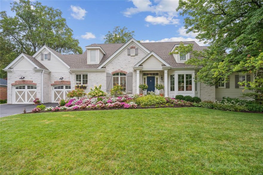 Beautiful Hennessey built French Country ranch, offers 4 bedrooms, 3 full baths, open floorplan, hardwood floors & 9 foot ceilings on the main level.  Entry foyer opens to the eat-in kitchen with white cabinets, honed granite countertops, new appliances, breakfast bar, pantry & vaulted ceiling with exposed beams. Off the kitchen is a lg. laundry room with slate floors & coat closet with doors to the deck & oversized 2 car garage.  The expansive living room boasts a bay window, gas fireplace flanked by bookcases, and opens to the dining room with coffered ceilings & French doors leading out to the deck & screened porch which overlooks the lush backyard. The Primary suite with vaulted ceilings, 2 closets, full bath with double sinks, painted hardwood floors, & walk in shower. Second bedroom is currently used as office & accesses the hall bath.  An open staircase takes you to the LL, with a large family room, & sliding doors that open to the patio, 2 bedrooms, full bath & 2 storage rooms.