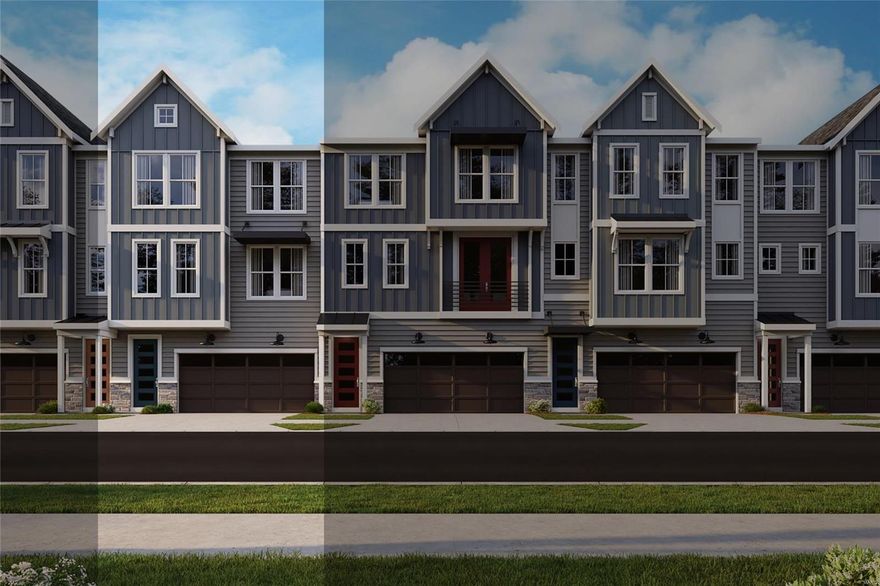 New construction by Fischer Homes in Gateway Heights featuring the Brookline floor plan. This lovely townhome design offers three levels of living and a rear-entry garage. The ground floor, features a large rec/flex room and full bathroom. The 2nd level showcases the large family room with a linear fireplace and is open to the dining room and the oversized island kitchen with stainless steel appliances, upgraded cabinetry with soft close hinges, upgraded quartz counters and large pantry. The kitchen has access to the back deck. Third floor primary bedroom suite includes a tray ceiling and an en suite with a double bowl vanity, oversized walk-in shower with dual shower heads and walk-in closet. There are 2 additional bedrooms, hall bath and convenient laundry room complete the third floor. 2 bay garage.