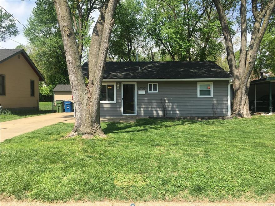 Open House Sunday 4/23 1-1PM. WELCOME HOME! Beautiful home in St. Ann in the Pattonville School District with a spacious yard, beautiful tress and landscaping, fully renovated! Enter new front door (2015) into a spacious family room, new carpeting throughout the home (2013), updated blinds (2014), new kitchen cabinets, ceramic tile flooring, counter tops, and microwave in 2012 with a breakfast bar. Renovated laundry room  cabinets and ceramic tile (2012). Master bedroom and second bedroom (remodeled 2014). Full bathroom with updated tub, toilet, vanity, sink, and window (2014). Exit to the yard to a beautiful patio perfect for seating and a brick fire pit. Enjoy the large storage shed (built 2014) with decorative barn door and trellis.  Great amenities nearby, convenience stores, shopping centers, Starbucks coming soon, St. Ann golf course within 2 miles, 3 parks within 2 miles. WELCOME HOME!