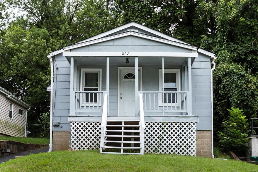 Charming starter home in the sought after Webster Groves School District, tucked away to the west of South Brentwood Boulevard. Close to parks and major thoroughfares, this one bedroom, 1 1/2 bath bungalow offers hardwood floors and a flexible layout. A covered front porch, perfect for your morning coffee, welcomes you inside to the large living room, that will also accommodate your dining table, opens to the light, bright kitchen with ship lap wall that flows through to a bonus space, ideal for your home office, and walks in to the mud room with a door to the backyard. The bedroom is located off the kitchen and has a spacious, walk-in closet. The bath, with pretty, custom tile in the tub, is located off the bonus room. Walk-out lower level has a half-bath and plenty of space for a rec room. Not looking for something for yourself? This is also a great investment opportunity. Available in its present condition. Seller to do no repairs. Please use Special Sale Contract.