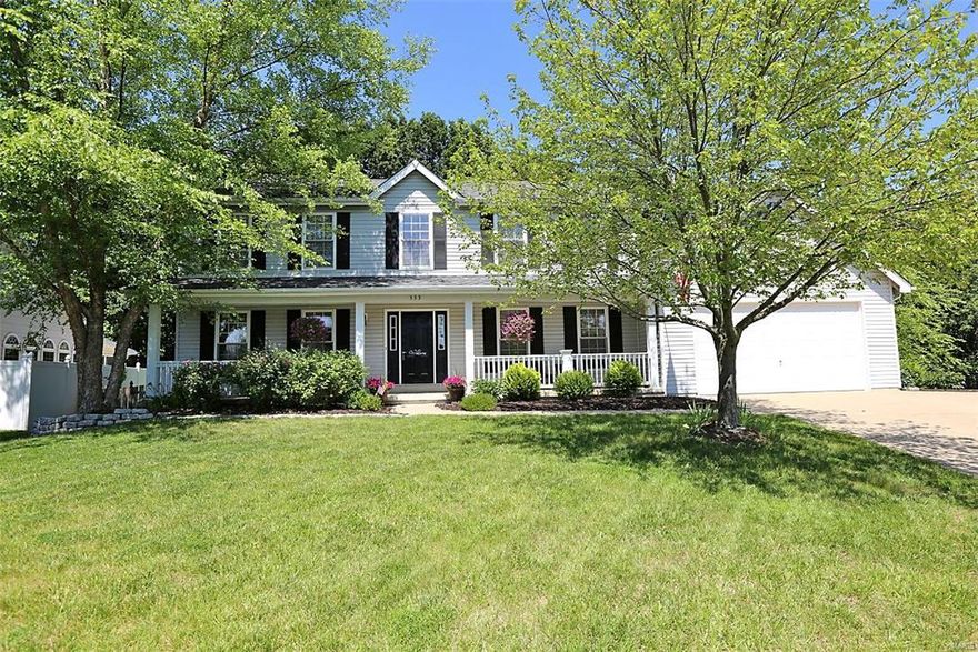 This is the ideal home for anyone. The home offers a 2 story entry foyer with wood floors, open staircase, 4 bedrooms with 2.5 baths.  There is a formal living, formal dining, large kitchen w/ newly installed porcelain wood look flooring running through the breakfast room with a wall of windows in the breakfast room looking out over the kidney shaped in-ground pool and deck.  Some stainless appliances, main floor laundry.  The home has newer carpet throughout.  There is a large bay in the family room with a wood burning fireplace. Large master bedroom with luxury bath, double sinks separate tub and shower and large walk in closet. The home has the wood stained package through out. The lower level has a rough in for a bath.  You will love the park like setting with the in ground pool that is fenced with plenty of room for the rest of the family.