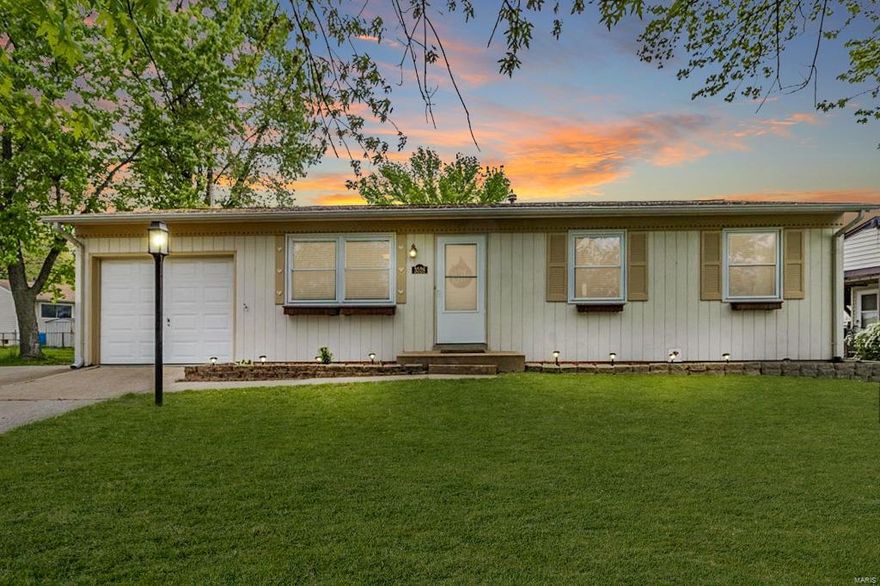 Wow.  Come and see this turn key home in St. Charles.   3 bedrooms/ 1 bath, large level lot and a garage.  Within walking distance of schools. There are 2 subdivision parks for the kiddos and dogs to play in.  Conveniently located between Highway 70 and 370 for easy access. St. Charles is booming with new businesses that are hiring.  Lots of new construction that means higher property values for everyone! You will love the updated kitchen with new countertop, sink,  custom 42 inch cabinets and tile backsplash.  Entire upper floor is freshly painted and all new 6 panel doors throughout.  The original hardwood floors are in great shape. There is a double wide driveway leading to the garage for lots of extra parking. Dont forget the above ground pool surrounded by 6  a foot privacy fence.  All appliances to stay, including washer and dryer.