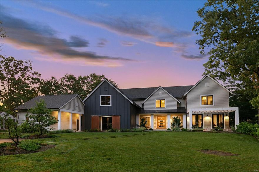 Three-year-old custom-built modern-day farmhouse is nestled on a one-acre lot in Frontenac. Oversized custom pivot door, light-filled open floor plan, vaulted ceilings, floating staircase, clerestory windows, and double-sided fireplace. Kitchen has breakfast room and butler’s pantry with designer fixtures, finishes, and appliances, handmade tile accent, and dual dishwashers. Main floor master hosts a huge spa-like bath with double vanities, built-in washer/dryer, free-standing tub and huge shower with steam capabilities. 3 upstairs bedrooms with en-suite baths and laundry space. Additional 700 sq ft is a future bedroom and bonus space. 2 offices on the main floor, mudroom, water closet, 10' pour walkout basement with rough-ins. Geothermal heating/cooling, automated home lighting, sound and power shades on windows. Native landscaping and passive solar light captured to make this home energy and water-efficient. Additional Rooms: Mud Room