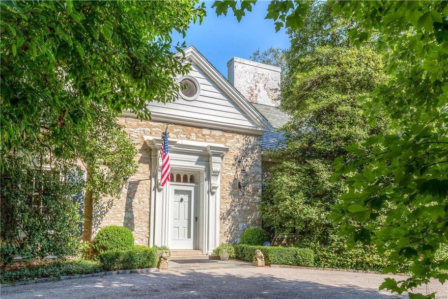 Info for appraisers and agent comps:  Home sold "as is" for $1,700,000.  Buyer's lender would not allow a large credit, so price was reduced by the roof insurance proceeds of $212,994.  One of a kind estate property on 3.89 ac.  First time on mkt in 50 yrs. This stately 1929 home w Missouri limestone facade & slate roof also has wonderful pool & stone pool house w dressing rm, kitchenette & fountain. 4 car detach stone garage incl a renovated apartment above & attached room for outdoor lawn equip.  Main house has lg foyer w/ guest bath, spacious formal LR and DR, lovely updated kitchen, & family rm off of kitchen. The  4-season sunrm has 3 sides windows walking out to private patio.  Main flr master & handsome paneled den. Wet bar, 3 WB fireplaces, plus 9-10 ft ceilings on main lvl. 3 BRs 2 baths upstairs incl a nice suite. Lots of storage.  Charming garage apartment is approx 900 SF (incl in SF) w 2 BR, 1 ba, LR, din area, & kitchen. Apple orchard, raised garden beds, irrigation sys. Additional Rooms: Sun Room