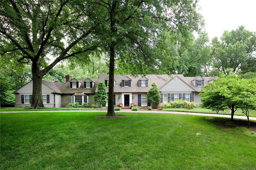 Welcome to this charming home on almost two acres on one of Ladue's most special streets. There is almost 6000 of fabulous living space. There is the formal living and dining rooms and a large family room/den with built in bookcases and inviting fireplace. The eat in kitchen has a center island and opens to the large sunroom area across the back of the house which boasts the breakfast room area and an inviting sitting area. The  master bedroom suite included two full bathrooms. Upstairs there are four more bedrooms, three full baths and an amazing office space with two built in desks. There is another living area in the lower level. The screened porch invites you to sit and enjoy the landscaped back yard and large swimming pool. This is a very special offering of a home. Come look now and see all that you will enjoy!! Additional Rooms: Sun Room