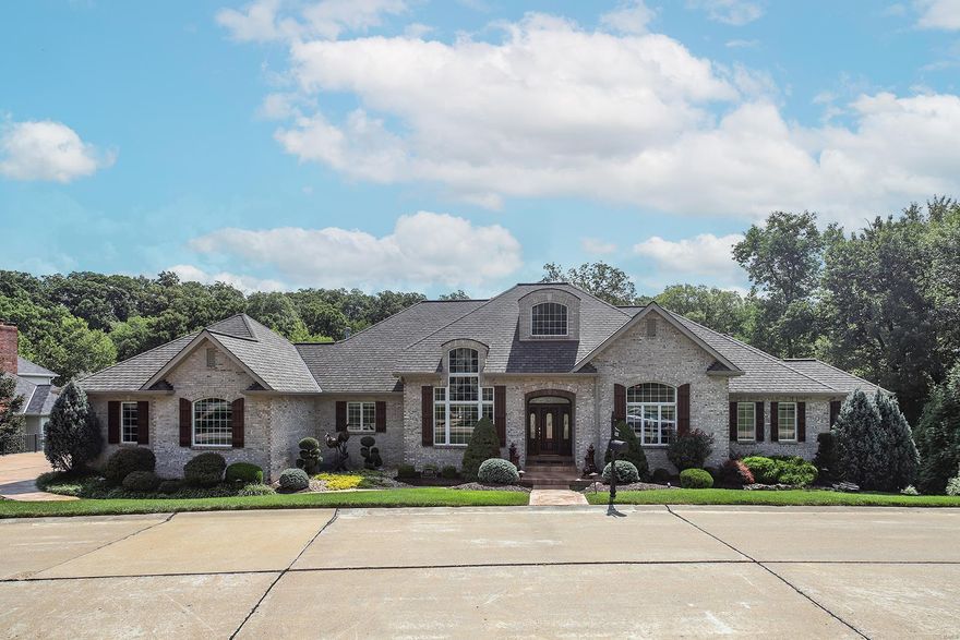 Spectacular custom built Ranch home on a beautiful .88-acre lot in the sought after Tapawingo Place Subdivision! 4 Beds, 4 full/3 half Baths w/ over 6,700 square feet of living space, high-end finishes, custom woodwork & moldings throughout! 1st Floor boasts a formal Dining Room w/ barrel vaulted ceiling & wall of windows, amazing Great Room with see through gas FP & large bay window! Gourmet eat-in Kitchen w/ custom cabinetry, granite countertops, SS appliances & walk-in pantry. Hearth Room w/ custom wet bar! Main Floor Master w/ coffered ceiling, coffee bar, custom walk-in closet; luxury Bath w/ whirlpool tub. Unbelievable LL with home theatre, wet bar, Family Room with FP, fitness room, 3rd & 4th Beds with en-suite Baths, cigar cellar and half Bath! Awesome outdoor living – breathtaking views, 2 decks, gorgeous salt-water pool with water features & fire bowls, huge multi-level patio, outdoor kitchen & gas firepit! Perfect for entertaining! Lindbergh Schools! Additional Rooms: Sun Room