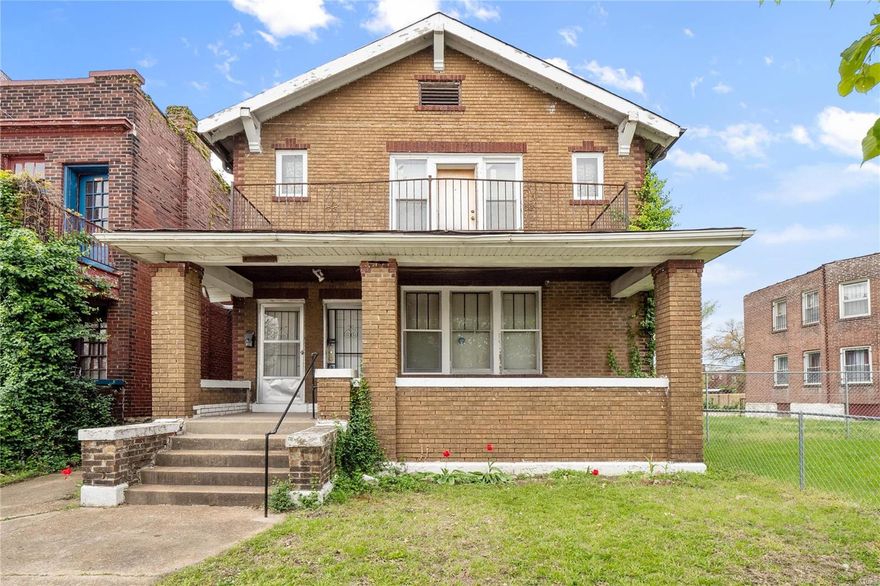 Great investor opportunity to renovate a two-family unit in the heart of St. Louis City. Utilities are turned on, but please bring your flashlight and use caution.  Buyer can obtain inspections for informational purposes. Property is to be sold in its current as-is condition with no warranties or representations by the Seller. Seller will not make repairs or provide any inspections. Special Sale Contract (Form #2043) required. Proof of funds or pre-approval letter required with offer. Seller is licensed agent in Mo. This property located in an Opportunity Zone.The Opportunity Zone is an economically-distressed area where new investments may be eligible for preferential tax treatment.