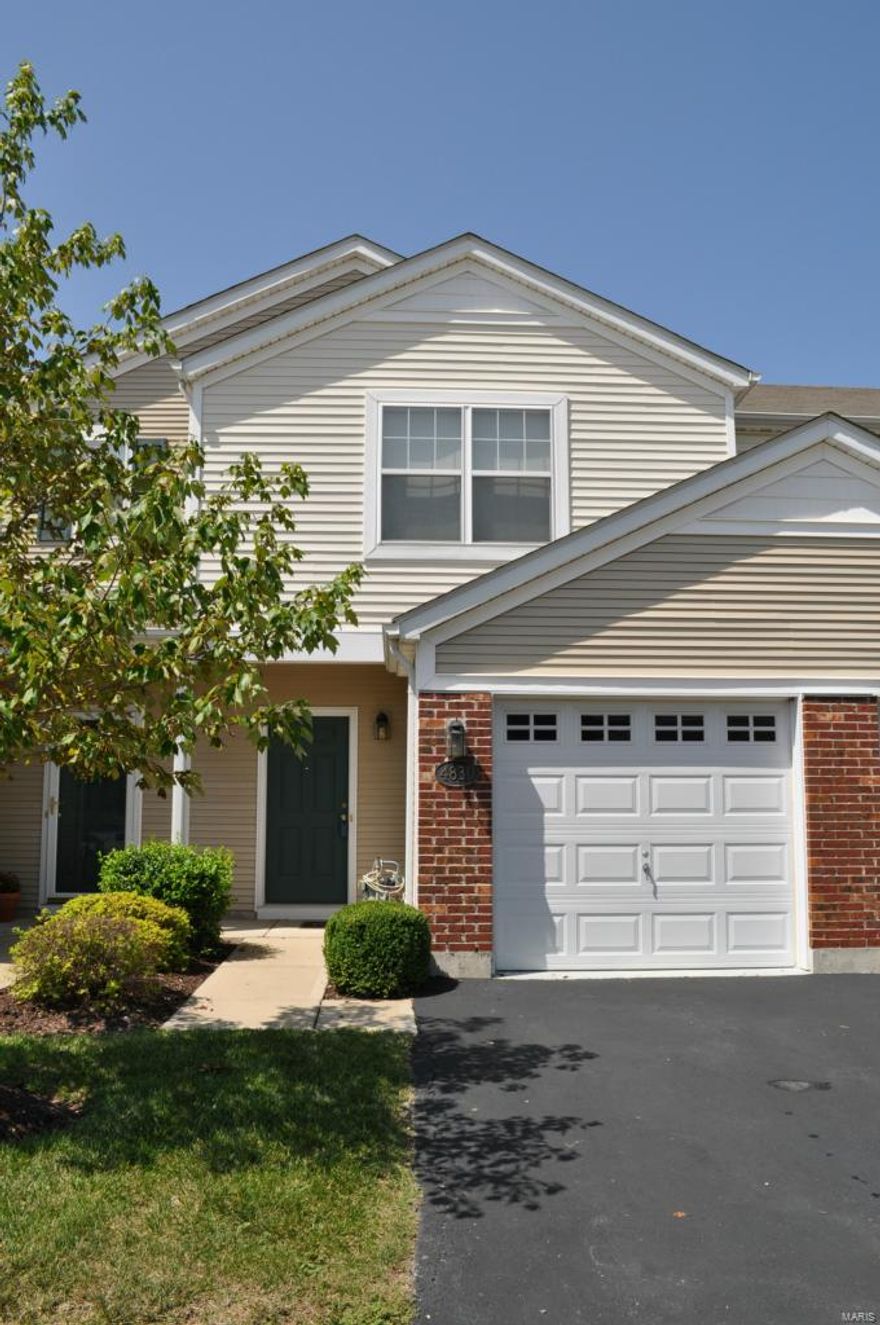 Don't miss your chance to own this beautifully open and spacious 2 BDRM, 1.5 BATH Townhome in Heritage Heights. Location, location, location. That says it all! This townhome full of upgrades is minutes away from HWY's 270 & 370. Spacious interior features completely open floor plan starting with the entry foyer w/wood floors that lead into the modern eat-in kitchen w/gleaming black appliances & custom cabinetry. Large living rm w/ sliders bring in TONS of natural light. Living rm sliders lead out to patio and backyard overlooking complex. As you make your way upstairs, you'll find convenient 2nd floor laundry, loft area w/plenty of uses & 2 bedrooms w/wall to wall closet space. Upper level also features full bath w/double sink vanity. 6 panel doors throughout. Exterior hosts attached garage complete w/garage door opener, covered porch and level patio. Enjoy all of the convenience and open living space in the amazing townhome in Heritage Heights. Make your appointment TODAY!! Location: Interior Unit