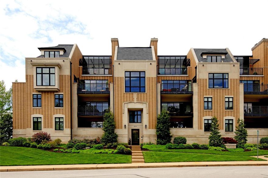 Fantastic penthouse w/ stunning view of Shaw Park & the Clayton skyline! 3783 sq ft, 4 bedroom suites, 4 baths, dining room, family room, living room, media room, study, laundry room, service entry & hall w/ access to kitchen, elevator opens to penthouse foyer from garage & secure main lobby, 3 garage spaces, & storage unit. 10' ceilings, 8' doors, extensive molding, casework, crown molding, & recessed speakers & lights throughout, 4 terraces, 5 fireplaces located in family room, master suite, living room, study, & terrace. Center island kitchen w/ granite, custom cabinetry maximizes storage, Bosch dishwasher, instant hot/cold water dispenser, Subzero refrigerator & freezer drawers, Wolf 4 burner gas stove w/ griddle, Wolf wall oven, & Subzero side by side. Master suite w/ 10' tray ceiling, wet bar w/ refrigeration, private terrace. Master bath w/ heated marble floors, spa tub for 2, multi-head steam shower, adjoins dressing room w/ center island shelving & custom built-in organizers. Location: City