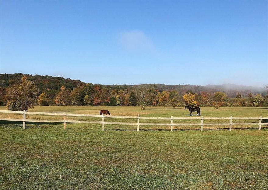 HA974      HORSE PROPERTY  Scenic views on all sides, this 35 acres m/l contains a 7-stall horse barn with tack room and hay loft.  All brick 2,600 SF house has 4 bedrooms, 3 baths and wood- burning heatolator fireplace in the great room.  Oversized 2-car garage plus additional 900 SF garage with separate workshop area.  Private oasis within Anthonies Mill Resort just 12 mile south of Bourbon on Hwy N.  Resort amenities include fishing and boating on beautiful 110-acre Lake Ashley.  Swimming pool, tennis courts, pickle ball court and 3 pavilions (one with fireplace) for family picnics.  Campground rental available.  Enjoy morning coffee as you gaze from the windows of this beautiful home at your horses frolicking in your pasture.  A rare find and truly a bit of heaven! Suitable for Bed/Brk