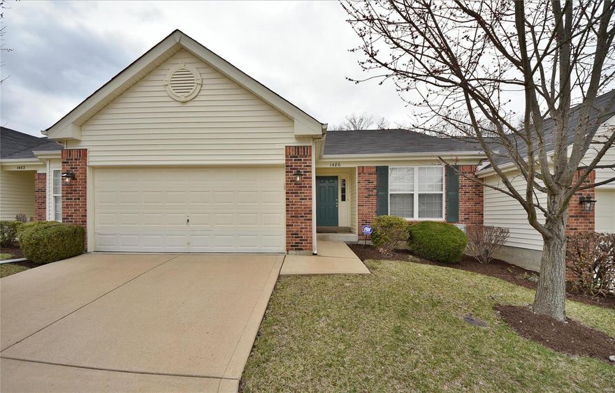 Simply Amazing! This massive 3 bed/3 bath brick front ranch-style villa is guaranteed to impress! The moment you step inside the huge formal entry foyer you'll marvel at the gleaming hardwood flooring & the abundance of space provided with the soaring vaulted ceilings that stretch above the entire main living space + both main floor bedrooms. The great room offers a toasty marble surrounded fireplace & an adjacent dining room offering plenty of room to entertain family & friends comfortably. The chef in you will delight at the bright & inviting kitchen with ample 42in custom cabinetry & convenient breakfast bar connecting to the adjacent breakfast room where sliding glass doors access the sun room. The oversized master suite features a sunny bay window, large walk-in closet & luxurious private bath with double vanity, lounging tub & walk-in shower. The expansive finished LL adds the 3rd bedroom, 3rd full bathroom & a massive family room with walk-out to the patio. Big 2-car garage too! Additional Rooms: Sun Room Location: Ground Level