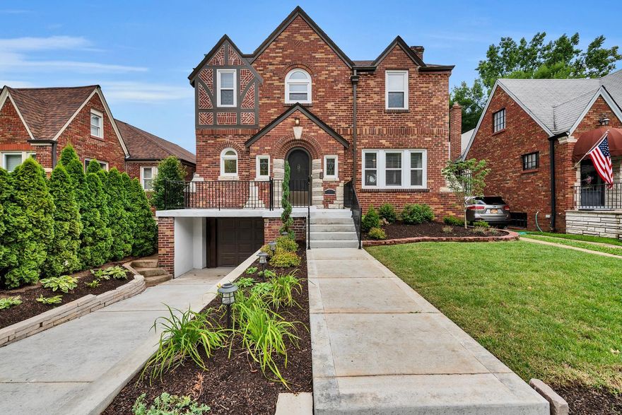 This Stockbroker Tudor is a spectacular rescue blending exquisite architectural details from a bygone era w/ modern finishes demanded today. It’s a quality renovation in the MRH award winning school district offering over 1700 sq ft, 3 large bedrooms, 1.5 baths, & a tuck-under garage. We are greeted w/ herringbone brick inlays, arched windows & doorway, lead stained glass windows, & full brick masonry façade. The main floor wows w/ an entry foyer opening to the expansive formal living & dining rooms; main-floor laundry; office nook; half bath; & a fantastically appointed kitchen w/ breakfast room, large island w/ under-mount sink, a pantry, & high end finishes overlooking fenced yard & brick patio. The upper level offers 3 bedrooms all finished in hardwood & 1 full bath. This is a TRUE renovation; new electric panel, plumbing, HVAC, roof—pretty much new everything! Location is central to Clayton, Wash U, HWY 64 & 44, BJC, & downtown Maplewood. Owned by a MO licensed real estate agent.
