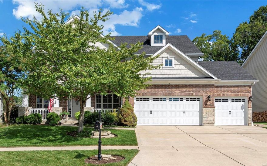 Open House Thurs 9/15 5-7pm. Welcome home to this craftsman styled 2-story on a quiet circle street tucked back from the hustle & bustle. Looking for some privacy? You'll love the backyard oasis w/ paver patio, pergola over outdoor kitchen, firepit & large yard! One of the best elevations in the neighborhood! Craftsman style curb appeal w/ brick & stone columns, shaker accents & full front porch plus 3 Car Gar w/ 27ft deep bay. Updated in 2020, the custom kitchen has granite tops, dble ovens, tiled backsplash, cabinet lighting, crown, gas range, plus pantry & Wine Bar. Plus...formal dining rm w/ coffered ceiling/crown, den, great rm w/ bay window & wood burning firplce, main flr laundry & powder rm. Upstairs--Master suite w/ dual closets, dual vanities, soaking tub. 2nd flr bonus rm w/ Vaulted Ceilings & 3 additional bedrms. Featuring: New Roof in 2020, Wtr Htr 2019, Anderson Windows w/ plantation shutters, Dual HVAC, sprinkler system, partially finished basement...& more!