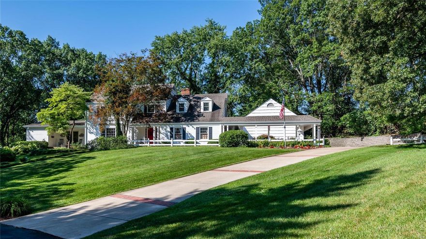 COUNTRY CHARMER in FRONTENAC attractively sits on a beautiful private 1+ acre lot w/level backyard. 1st floor Master Suite addition opens to cozy porch. Enjoy a 2nd Master Suite & 3 additional beds on the 2nd floor. Some wonderful features in this special home: Wood floors, lovely molding, bay windows, beamed ceilings, built-in bookcases, 2 frpls & wet bar. SIMPLE, TASTEFULLY ELEGANT & PERFECT FOR ENTERTAINING inside & out! Custom updated eat-in kit has granite counters, 6 burner Viking Range, pull-out shelving in pantry cupboard, center island w/warming drawer & trash compactor, wine cooler & opens to beamed den & family room. Enjoy quiet time or take the party outside as you step from the Kitchen, Family & Sunroom to brick patios & covered porch walkway leading to a 3 car garage. Inviting side door entry opens to family room. A breezeway leads to the garage, back porch & patios. Yes, there is space for a pool/pool house, tennis court or a game of soccer. Comfortable & Move-in Ready!! Additional Rooms: Sun Room