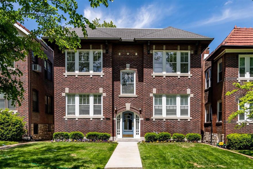 Incredible opportunity to own one of the largest, most pristinely-maintained four-family apartment buildings in Clayton!  Nestled in the heart of the enviable DeMun Neighborhood, this property boasts sizeable renovated 2-bedroom units with hardwood floors, great natural lighting, in-unit washers & dryers. Large updated kitchen with granite countertops and stainless appliances. Central AC & Forced-air heat. All units have the same layout &finishes, with minor differences: whereas the two west side units have kitchens with cherry cabinets & a large closet off the dining room, the two east side units have white cabinets & a second half-bathroom in lieu of the closet off the dining room. Updated plumbing throughout, updated electric including panels.  Solid brick building, roof in great shape, one-to-one off-street parking in the rear. Offered at a 5.97% cap rate with conservative pro forma market rents, buildings of this caliber do not come available often.  Call today! NOI is pro forma