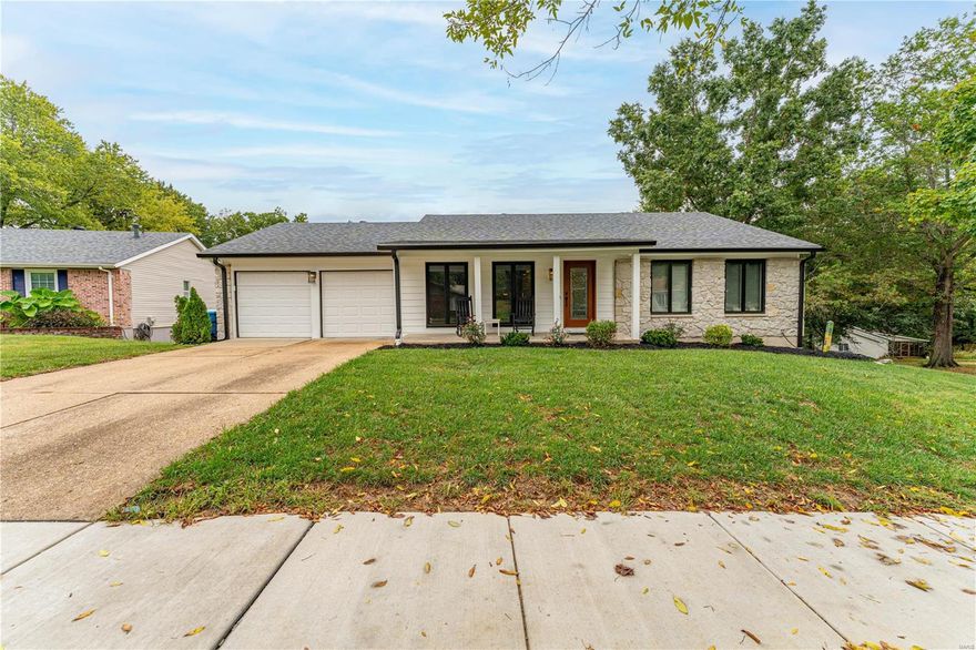 Discover your dream home in Ballwin! This inviting 4 bedroom, 3 bathroom ranch is set on a spacious level lot of just over .25 acres. Enjoy the elegance of hardwood floors and the abundance of natural light from all newer Pella Windows installed in 2022 along with exterior doors, siding and roof. The gourmet kitchen features stunning granite countertops and custom cabinetry, perfect for culinary enthusiasts. A walk-out basement offers endless possibilities, including the easy addition of 5th bedroom. With a serene backyard ideal for relaxation or entertaining, this home combines modern luxury with comfort. Embrace the lifestyle you've always wanted in this exceptional property!