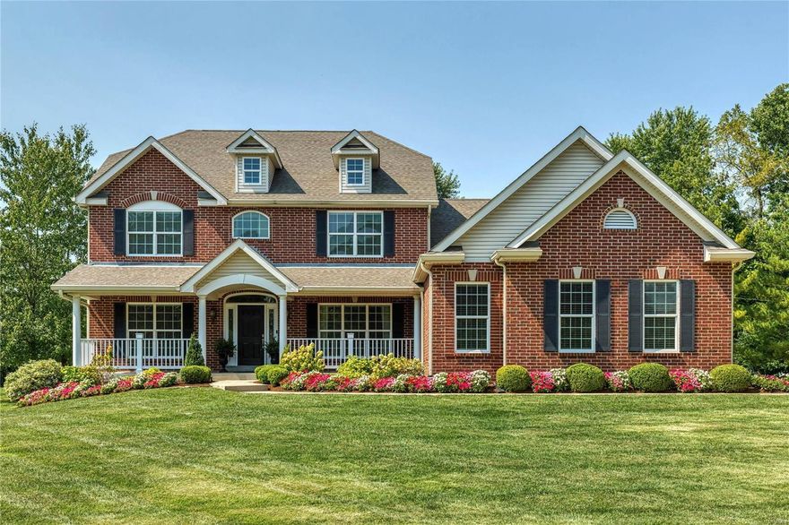 Distinctive design elements & Home Green Home energy efficient improvements are featured throughout this classic-styled brick 1.5 Sty from award-winning builder REA Homes. Impressive hardwood foyer leads to private study with French doors, formal dining room & spectacular great room with 11’ ceiling, Travertine marble fireplace, wet bar & dramatic wall of windows. Spacious open kitchen with cherry cabinetry, granite countertops & KitchenAid appliances adjoins light-filled breakfast room with atrium door to patio. Coffered master bedroom suite with luxury bath with jetted tub offers a relaxing retreat. The 2nd floor extends the living quarters with 3 additional bedrooms, 2 with Jack n’ Jill bath, hall full bath & bonus room. Lower Level includes recreation room, media room, office, hobby room & full bath. Situated on a private cul-de-sac lot with paver patio with firepit & 3-car garage. Stacy Park & Old Bonhomme Elementary are just a short walk away. Award-winning Ladue School district.