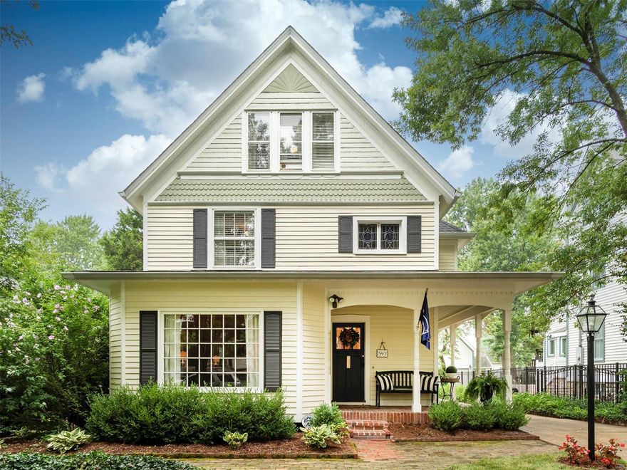 Bringing you HOME to 547 North Clay; this 3-story beauty is filled with all the charm and character you would expect. So many exceptional spaces in this 3+bed/2.5 bath home; Generous living, dining and family rooms on the main level include 2 fireplaces, built-in bookcases, windows galore and 9ft. ceilings. Kitchen includes stainless appliances, custom made center island and desk nook with exposed brick that leads into a darling sunporch w/built-in cubbies. Second floor boasts an ensuite Master bedroom, quaint office room with stained glass windows and shiplap and a 2nd bedroom and full bath.  A third bedroom, bonus room and large rec/game room round out the 3rd story. A backyard oasis awaits for entertaining on the side patio and deck while this deep lush lot is so kid-friendly and ready for a game of hoops! This stately family home is walkable to all things Kirkwood and enjoys a front row seat to the beloved Green Tree Parade. Truly a special home that welcomes a new family to love. Additional Rooms: Mud Room, Sun Room