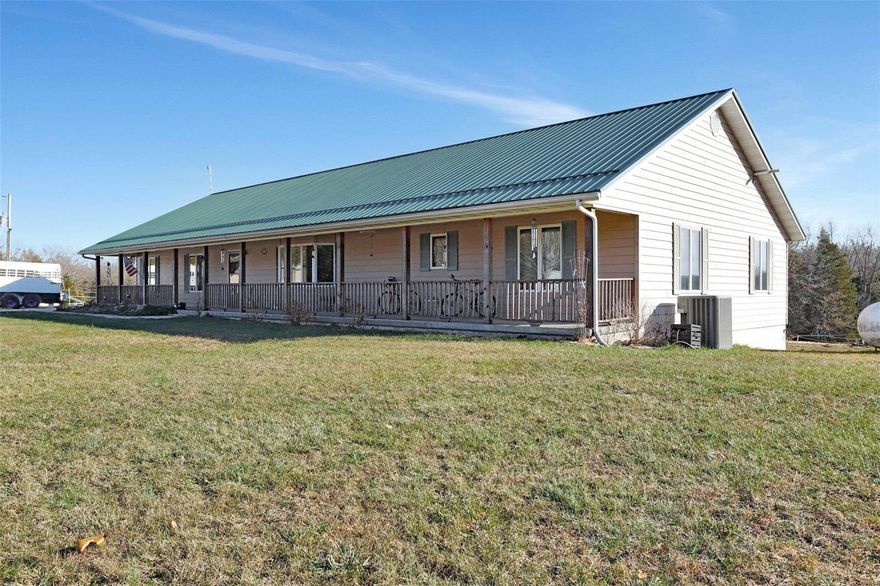 Huge Price Reduction  Private and secluded 160 acres of pasture and woods, a very large nice home and a big garage as well as other out buildings. There is a long driveway all the way to the house.  Property has about 40 acres of newly limed pasture, lots of woods, three ponds, one springfed and fenced. Hunter's Paradise with whitetail deer, turkey and more. Three very nice deer stands already in place and the entire property has trails cut throughout to ride horses, or your atv's.  There is a 30 x 50 garage, with additional equipment lean-to added, a  14x28 lean-to for your animals or hay, a 8x10 garden shed, and a 8x12 shed for your tack or workshop.  The home has an open concept floor plan,  with two master suites on each end , granite counter tops and stainless steel appliances in the kitchen. The basement is partially finished with a full bathroom, a bedroom and plumbed for a kitchen.  Generac generator, fruit trees, garden spot, well and updated septic. Only 20 miles from Rolla