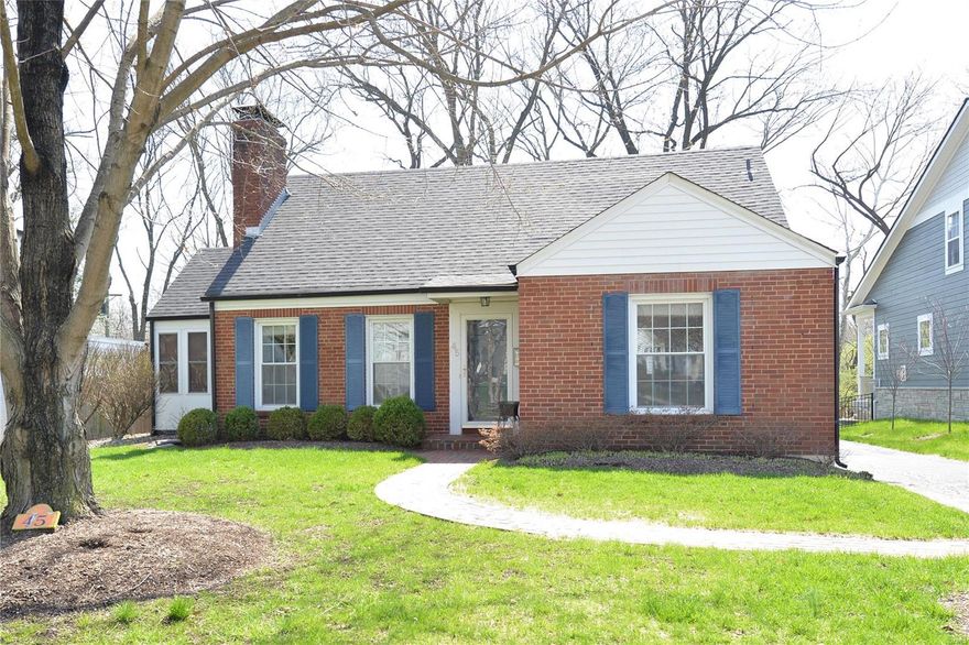Charming traditional 3 bedroom / 2 bath home located in the Ladue school district.  You will enter the home into the quaint living room with hardwood floors, wood burning fireplace, and recessed lighting. Eat in dining room leads into updated kitchen with custom cabinets, stone countertops, stainless steel appliances that includes a gas stove for the chef in the home.   The main floor also has a bedroom, family room with built in shelving and sunroom.  Upstairs you will find a master bedroom with built in drawers, plantation blinds and enough room for a separate sitting area.  The lower level is partially finished and is a great place for a rec room.  The back outdoor living space has a deck, patio and partially fenced yard.  One car garage is located at the back of the property.