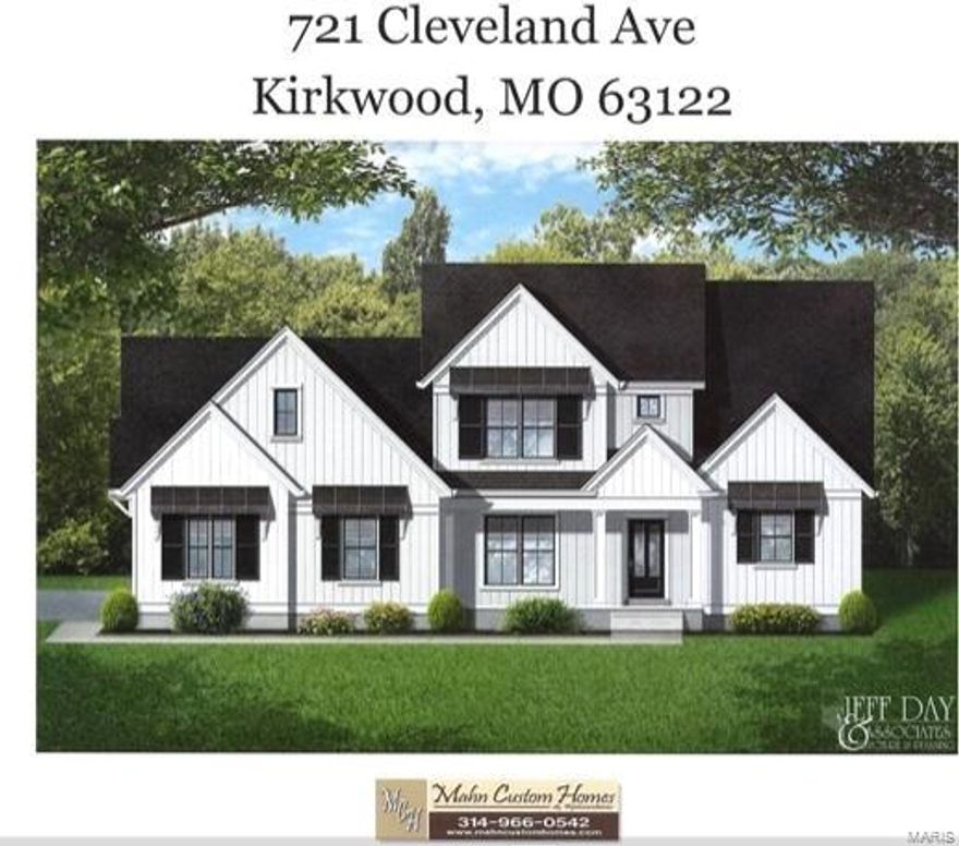 Spectacular Custom Built 1.5 story home by Mahn Custom Homes on rare 100 ft wide lot in the heart of Kirkwood. Modern farmhouse exterior with 3 car side entry garage. 4 bed, 3.5 bath plan calls for 3341 sq ft of living space—can be expanded. Open design features wood floors throughout main level. Kitchen with large center island, granite tops, and stainless steel appliances. Large main fl master suite w/ recessed lighting. Spa worthy master bath suite w/ double sinks, glass enclosed shower, and separate tub/shower.  Two walk in closets.  Two laundry rooms! Flexible outdoor living options, Patio or lanai.  Yard can easily fit swimming pool! Use our plans or bring your own.  We will work with you to deliver your new dream home!