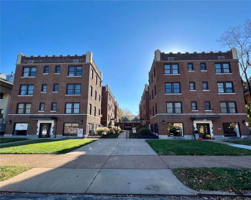 Generational Asset in a Prime Location in the Historic Central West End. Thirty-Nine Units including Twenty-Four 1 Bedroom-1 Bathroom Apartments, Twelve 2 Bedroom-1 Bathroom Apartments and Three Commercial Spaces. Apartments include Central Air & Heat, Dishwasher, Refrigerator, Garbage Disposal, Hardwood Floors & Large Closets. 18 Garage Parking Spaces. Steps from the Cathedral Basilica of St. Louis, Forest Park, MetroLink, and many Prestigious Universities, Hospitals and Businesses, including Washington University School of Medicine, Saint Louis University, the St. Louis College of Pharmacy, Barnes Jewish Hospital, and Cortex Station. Value Add Potential: Add Washer & Dryer In-Unit, Modernize Kitchen & Bathroom, Customize Closets.