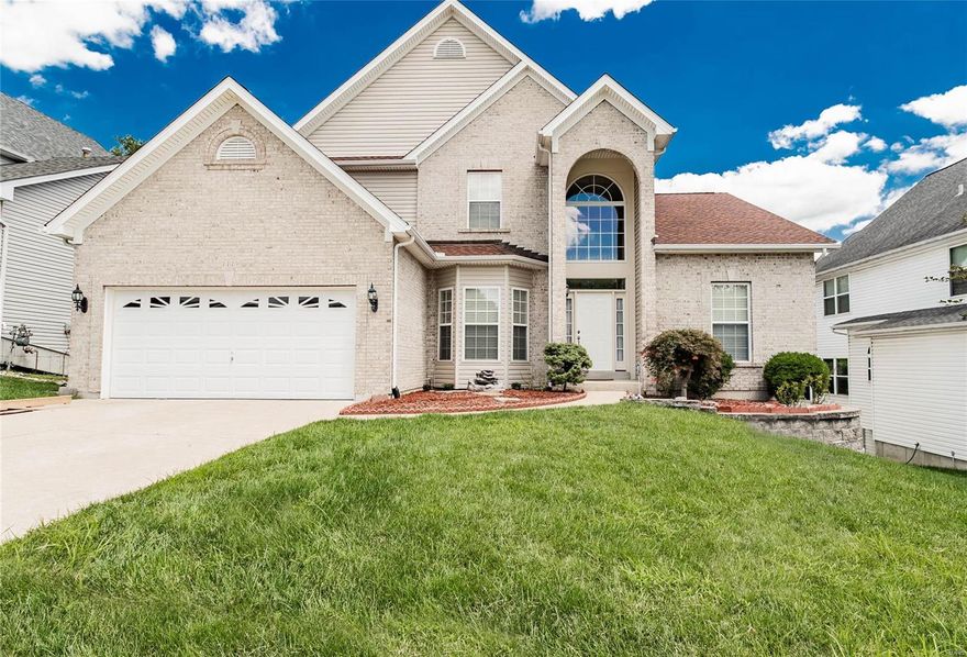 Here is just what you have been looking for in Maryland Heights. This large 1.5 story home has approx 3,600 sq ft of living space. Beautiful kitchen with 42" cabinets, new granite counter tops and breakfast bar. In July 2020 there was new carpet installed in the great room, dining room, master bedroom, den, plus the 2 bedrooms and the large loft upstairs. The 2 story great room has a wall of windows, gas fireplace and plant shelf. The main floor master bath has adult height double vanity, corner whirlpool tub, and walk-in closet. Don't miss the main floor laundry room. Nine foot ceilings on the main floor and also in the finished walkout lower level which offers a large rec room, a 4th bedroom, full bathroom and what could be a theater room. We have a large composite deck off the breakfast room to enjoy the backyard. Bay window in dining room ....sprinkler system .... fenced yard. Located near the Maryland Heights Rec Center and the 2,000 acre Creve Couer Park & Lake.