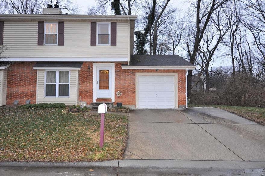 Gem in the heart of St. Peters! End unit 1/2 Duplex w/large private yard that backs to creek! No monthly HOA! Continuously maintained & updated throughout ownership! Oh wow, you will be smitten when you step into this home! As you step in the front door you are greeted by a charming wood burning fireplace in the spacious living room! To the right is a separate dining room with a large pass-through into the kitchen which has been gutted & remodeled in 2013 & features custom cabinetry w/soft close cabinets & drawers! From the kitchen you enter the backyard oasis where you can relax to the sound of the babbling creek!
Back inside on the 2nd floor are 2 amply sized bdrms each with their own private full bath! The master bedroom suite features a walk-in closet & large master bath w/garden tub! Other amazing updates include: 2020 main floor freshly painted, new carpeting in 2019, new garage door opener 2019 and 2020 new furnace! All in a convenient location w/shopping & restaurants galore!