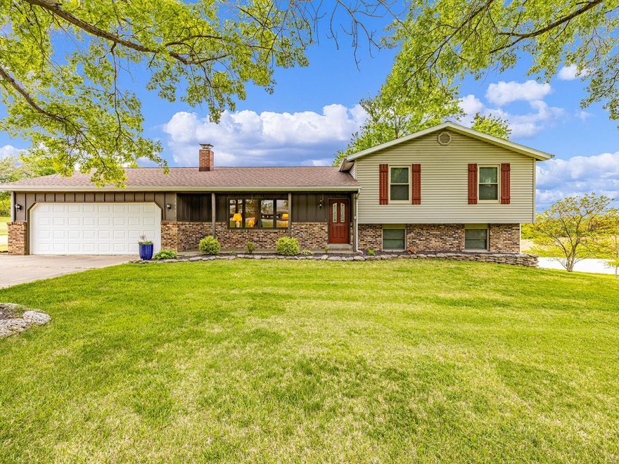 Are you ready for that every day vacation feel? If you are, then look no further. This meticulously kept home sits on top of over 3 acres of gorgeous land that is complete with your own stocked private pond, covered patio, above ground pool and huge out building that offers more room for more vehicles or just that extra needed storage space. Turn the key where you are greeted with a view that is hard to pass up. Gorgeous hardwood flooring shines throughout, and the kitchen is a chefs dream complete with double oven, black stainless steel appliances, center island, and cabinets galore. The family room features wood cathedral ceilings and a picture window that overlooks the pond, The upper level features three spacious bedrooms and the master has its own private full bath.  Head to the basement where you are greeted with a freestanding wood burning stove and finished area complete with a built in bar area. Main floor laundry is just an added bonus to this beautiful home. USDA eligible Additional Rooms: Mud Room